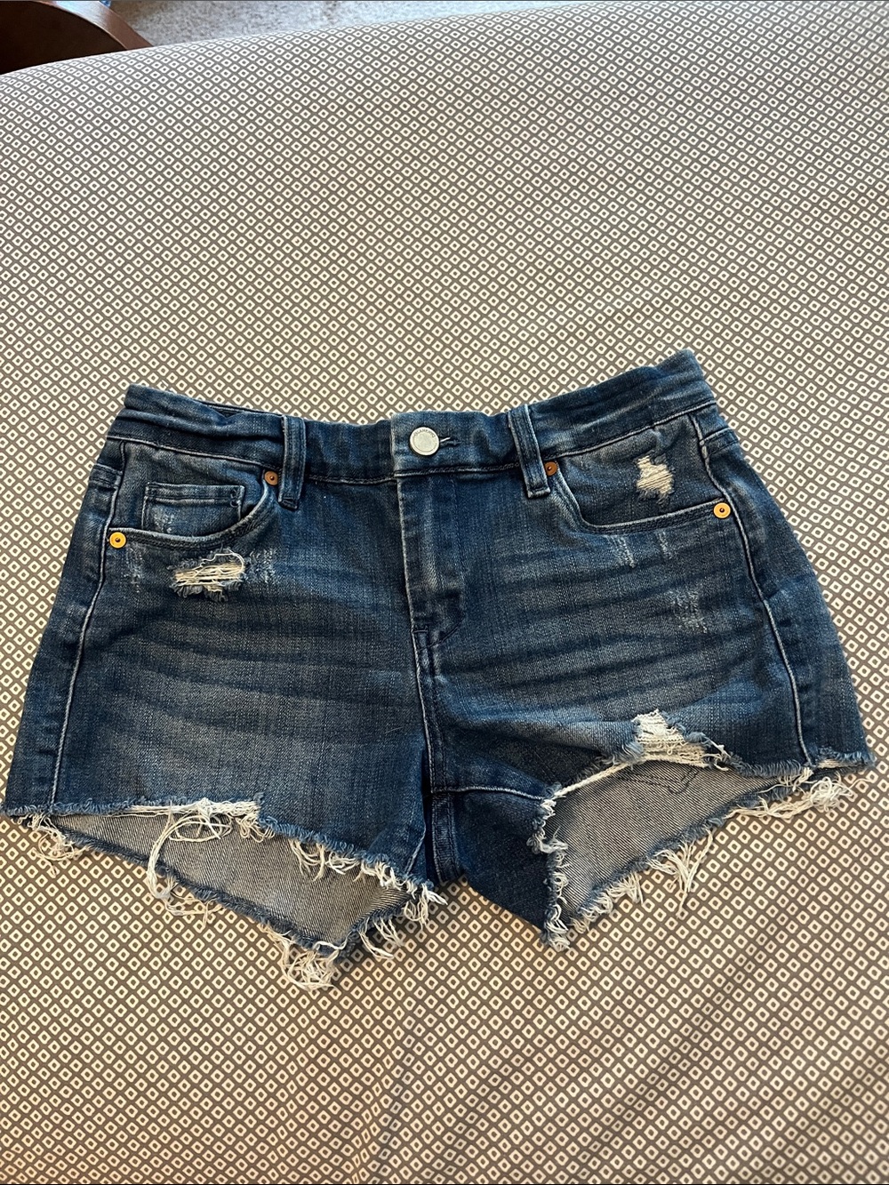 Blank NYC Dark Blue Distressed Denim Cutoff Shorts
